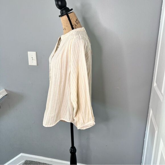 Sz 10 Marie Louise de Monterey AMELIE BLOUSE IN ECRU / GOLD STRIPE NWT $143 MSRP - Picture 7 of 12